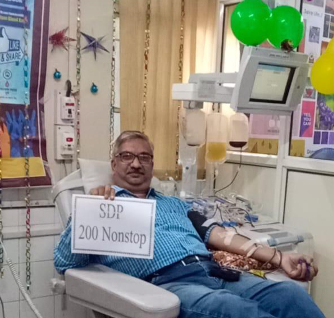 स्वानंद समुद्र यांच्याकडून २०० वेळा प्लेटलेट्स दान
