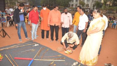 कोथरूडमधील  शिवकालीन युद्धकला प्रशिक्षण शिबिराचे अनिल शिदोरे यांच्या हस्ते उद्घाटन