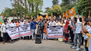 महाविकास आघाडी सरकारच्या विरोधात चांदणी चौकात पुणे जिल्हा भाजपचे आंदोलन..