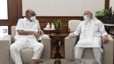 पंतप्रधान नरेंद्र मोदी आणि शरद पवारांची दिल्लीत एक तास बैठक