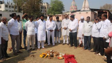 कर्वेनगरमध्ये कुस्ती स्पर्धेसाठी स्व. पै. नानासाहेब बराटे क्रीडानगरी आखाड्याचे भूमिपूजन..