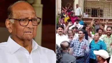 एसटी कर्मचाऱ्यांकडून सिल्व्हर ओकवर दगडफेक