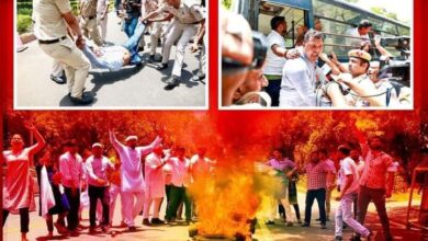 बालगंधर्व रंगमंदिर चौकात काँग्रेस कार्यकर्त्यांचे आंदोलन