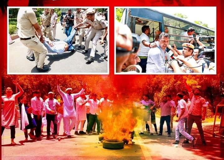 बालगंधर्व रंगमंदिर चौकात काँग्रेस कार्यकर्त्यांचे आंदोलन