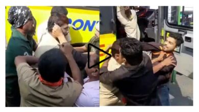 पुणे स्टेशन परिसरात पीएमपीएल बस चालक आणि दुचाकीस्वाराची तुफान हाणामारी ; पहा व्हिडिओ