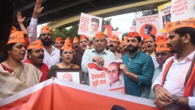 भर पावसात कोथरुडमध्ये सावरकर गौरव यात्रा संपन्न..