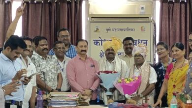 पुणे महानगरपालिका कामगार युनियनचे नूतन कार्याध्यक्ष कॉ. मधुकर नरसिंगे यांचा सत्कार..