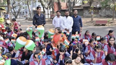 राष्ट्रवादी युवक काँग्रेस कोथरूड विधानसभेच्या वतीने दृष्टीहीन विद्यार्थिनींनी ‘प्रजासत्ताक दिन’ साजरा