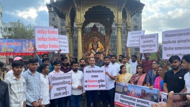 कोथरूडमध्ये सिंधुदुर्ग येथे घडलेल्या घटनेच्या निषेधार्थ राष्ट्रवादी काँग्रेस (शरदचंद्र पवार)पक्षाचे निषेध आंदोलन