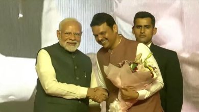 महाराष्ट्राचे मुख्यमंत्री म्हणून देवेंद्र फडणवीसांनी तिसऱ्यांदा घेतली शपथ, भाजप कार्यकर्त्यांचा जल्लोष