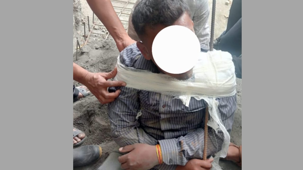 एरंडवण्यामध्ये इमारतीवरून पडून कामगार गंभीर जखमी, लोखंडी सळई खांद्यातून आरपार..