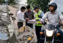 चार चाकी गाडीतून नाही आता दुचाकीवरून रस्त्यांची पाहणी करा..
